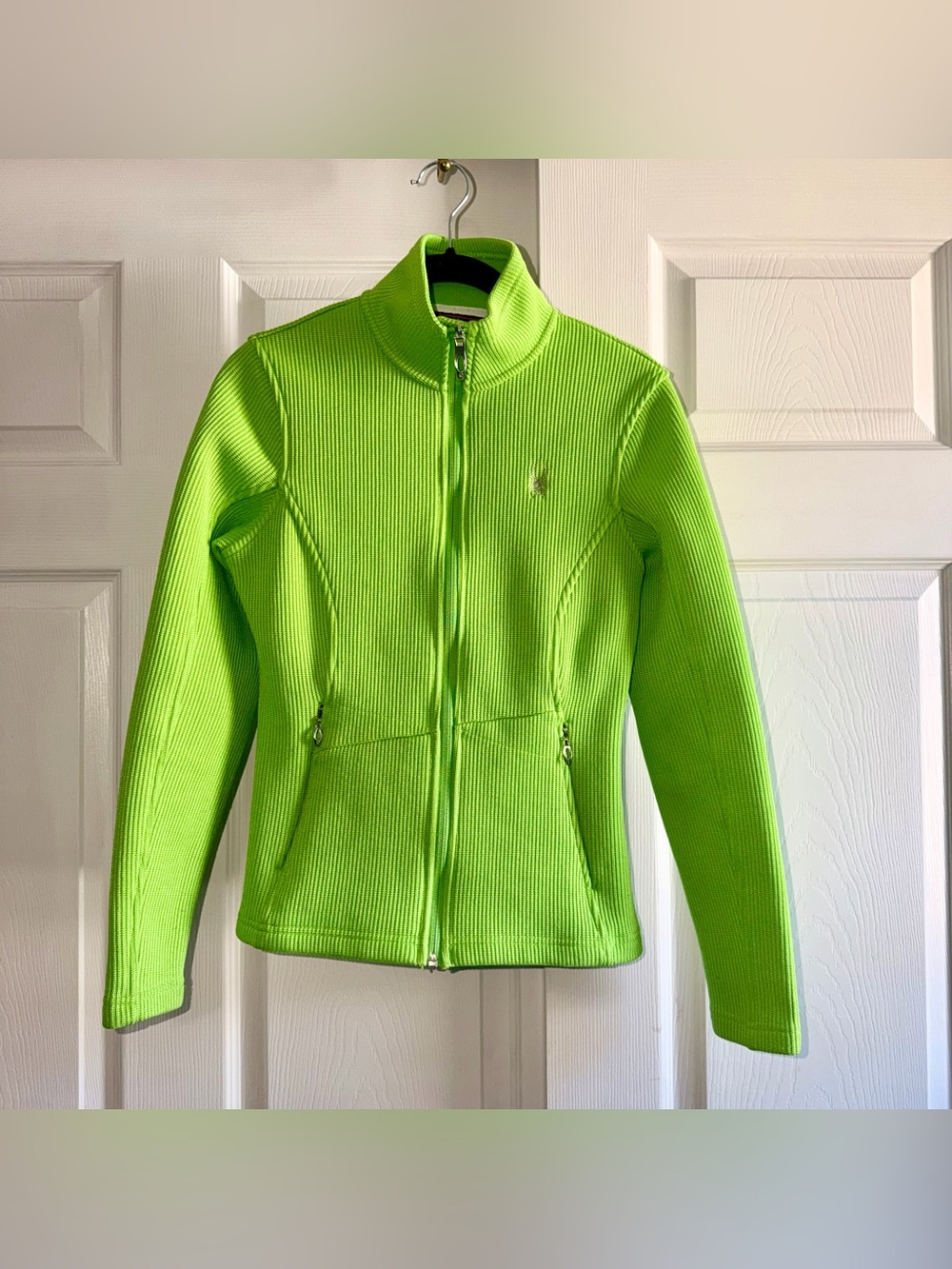 Spyder Neon Green Ribbed Full-Zip Womens Jacket